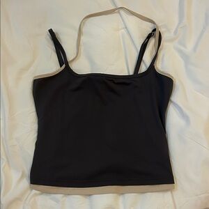 Princess Polly Grey Tank Top with Beige Trim